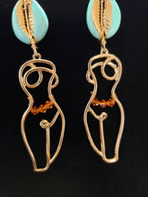 Load image into Gallery viewer, Fiona Gold &amp; Turquoise PT1 Earrings