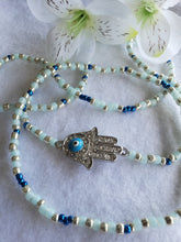 Load image into Gallery viewer, Silver Hamsa Hand with Evil Eye