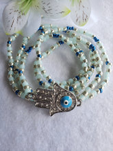 Load image into Gallery viewer, Silver Hamsa Hand with Evil Eye