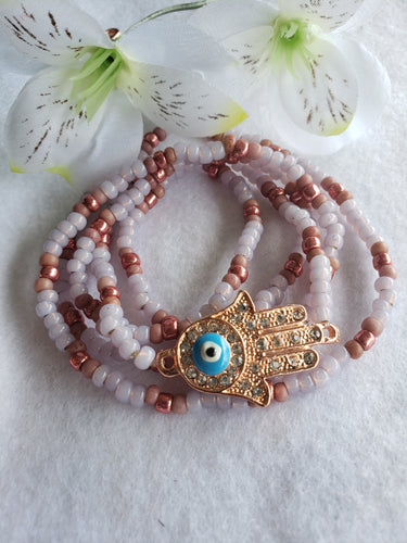 Rose Gold Hamsa Hand with Evil Eye
