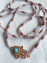 Load image into Gallery viewer, Rose Gold Hamsa Hand with Evil Eye