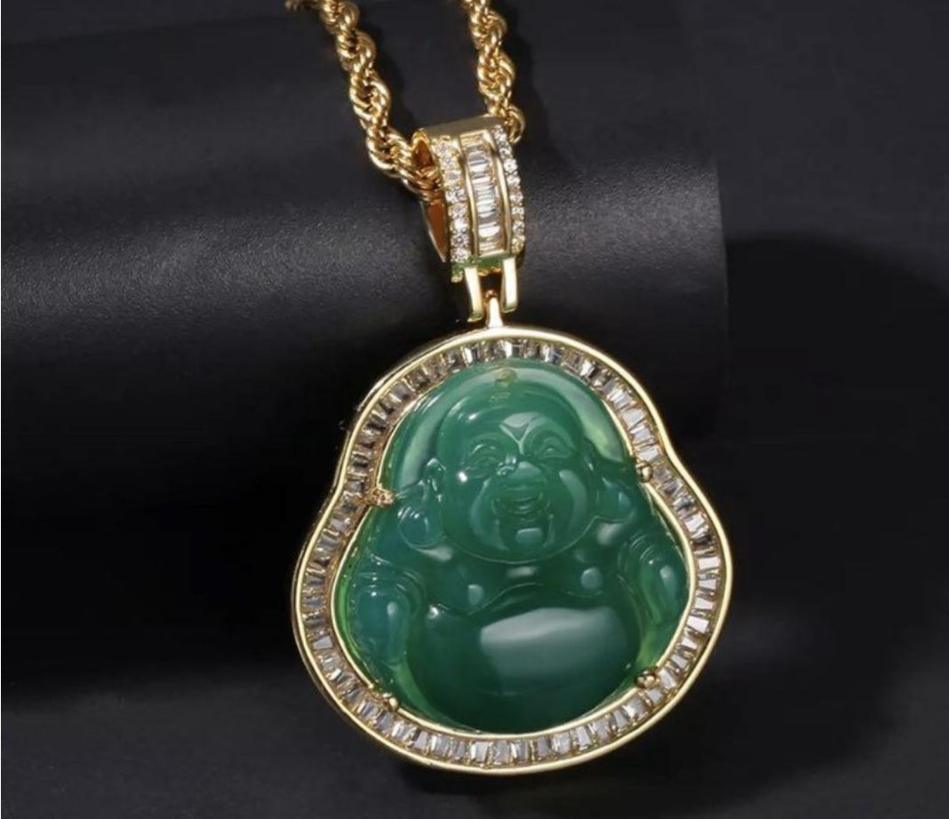 Emerald hot sale buddha necklace