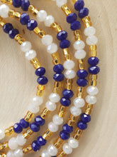 Load image into Gallery viewer, Blue + Gold + Crystal White 50&quot;