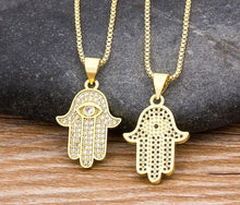 Load image into Gallery viewer, Gold Sparkle Hamsa Hand