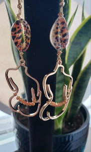 Naomi Cowrie Leopard Earrings