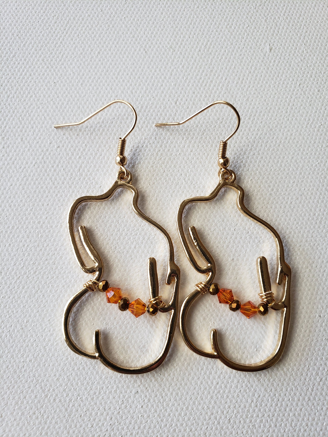 Naomi Orange & Bronze Earrings